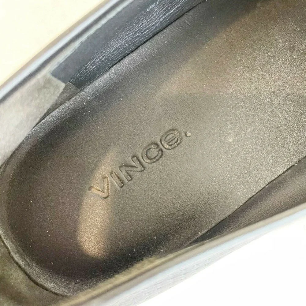 Vince Blair Perforated Leather Slip On Sneakers Shoes Size‎ 7.5 M Black Women's